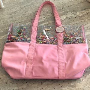 Pink Packed Party Leather bag/tote used once